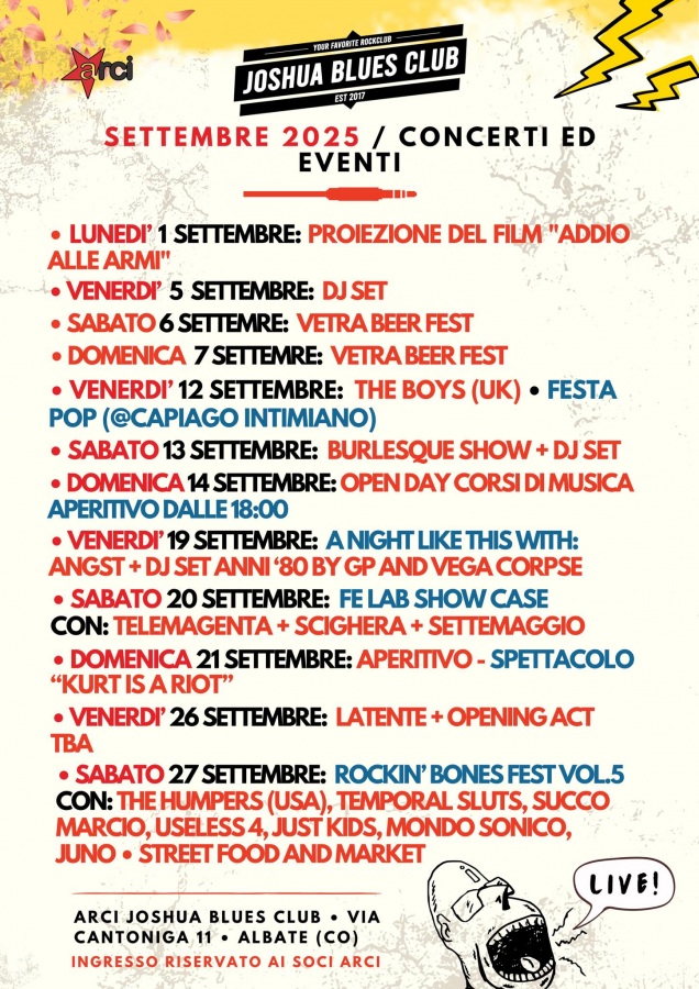EVENTI SETTEMBRE 2025